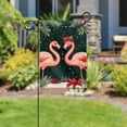 thumbnail image 5 of Cute Merry Christmas Flamingos Double Sided Garden Flag Decorative Weather Resistant Yard Flag, Large DIY Vertical Flag for Farmhouse Patio Lawn, 28x40 Inch, 5 of 6