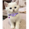 thumbnail image 3 of Newborn Brand 2 Packs Breakaway Cat Collar With Bell，Nylon Kitten Bow Tie Collar and Flower Collar,7 inch~12 inch With 1 ID Tag (2 Cat Collars+ 1 ID Tag),Purple, 3 of 7