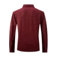 thumbnail image 4 of JUUYY Men's Casual Shirt Jacket Long Sleeve Suede Shirts Shacket Wrinkle-Free Lightweight Work Coat Button Down Solid Color Overshirt Top Wine M, 4 of 8
