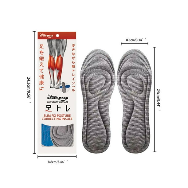 QualitChoice 2 Pcs Shoes Insoles Men Women Massage Sport Insole Posture Corrector Stress Relief Breathable Running Sole