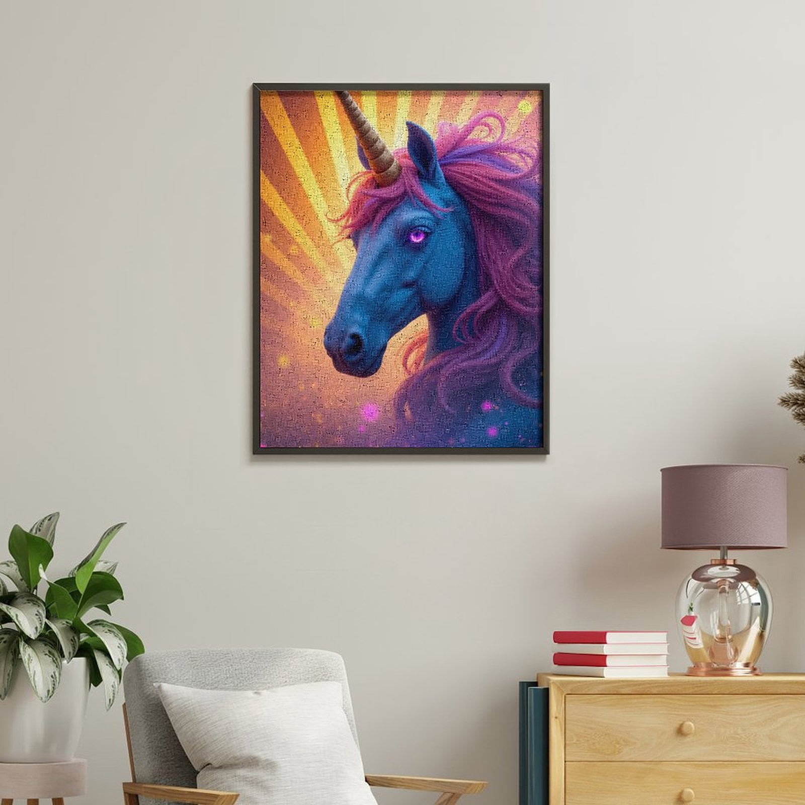 Paint By Numbers Kit for Adults Beginner - Blue Horse Fantasy Art Aura DIY Canvas Painting Kits for Adults, Frameless Paint By Number for Adults for Home Wall Decor 16x20 Inch