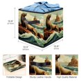 thumbnail image 3 of Sea Lion Foldable Storage Box with Handle, 10.8"x10.5"x10.6", Large Capacity - Storage Bins, Storage Basket, Storage Cubes, 3 of 6