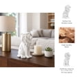 thumbnail image 6 of Sitting Lion Figurine Resin Sculpture for Home and Bathroom Decor - Modern Decorative Statue for Office and Room - Display Ornament for Living Room, Shelf and Coffee Table Decor - 11", White, 6 of 11