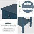 thumbnail image 6 of Knocbel Slim Antique Entry Console Table with 3 Drawers & Bottom Open Shelf, Solid Wood Narrow Sofa Couch Table for Entryway Hallway Living Room 23.7" W x 13" D x 31.4" H Navy Blue, 6 of 9