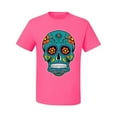 thumbnail image 2 of Wild Bobby, Day Of The Dead Sugar Skull Pop Culture Men Graphic Tee, Neon Pink, 3X-Large, 2 of 5