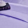 thumbnail image 3 of 4 Pieces Purple Satin Silk Bed Sheets Set Queen Size Modern Smooth Silky Bedding Set with Deep Pocket Fitted Sheet, Cool Flat Sheet, 2 Pillowcases, 3 of 7