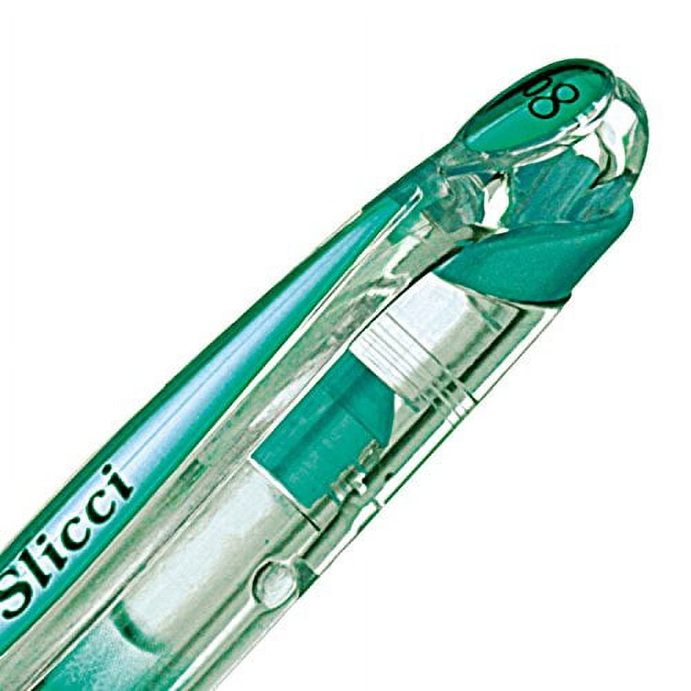 Pentel Arts Slicci Metallic 0.8 mm Needle Tip Gel Pen, Metallic Green Ink, Box of 12 (BG208-MD)