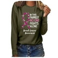 thumbnail image 1 of Fridja Haut Femme Cancer du Sein Décontracté Manches Longues Col Rond Chandail en Molleton Pull Blouse, 1 of 4