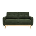 thumbnail image 3 of 67.7''Mid-Century Modern Sofa Couch, Upholstered Tufted Loveseat Sofa with Solid Wood Legs, 2 Seat Small Couch with Thick Padded Cushions Comfy Couches for Small Spaces Bedroom Living Room, Green, 3 of 7