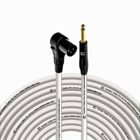 Columber Cable Right Angle XLR Male to 1/4" TS Male Pro Microphone Connector