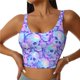 thumbnail image 1 of Fotbe Blue Skull Daisy Sujetador Deportivo Largo sin Aros para Mujer con Almohadillas y Soporte Medio, Transpirable y Absorbente, Camiseta Tipo Chaleco o Tank Top-Small, 1 of 8