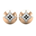 thumbnail image 2 of Dazzlingrock Collection Round Black Diamond Rounded Kite Shape Screwback Stud Earrings for Women (0.05 ctw, Color Black, Clarity Opaque) in 14K Rose Gold, 2 of 4