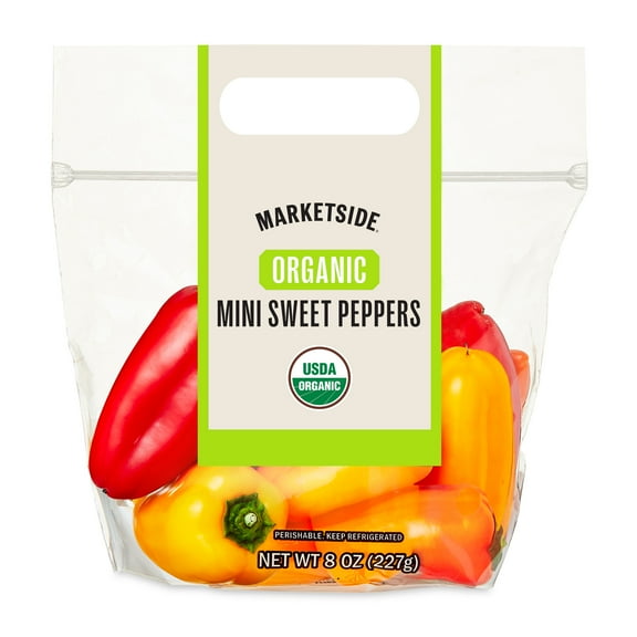 Marketside Fresh Organic Mini Sweet Peppers, 8 oz Bag