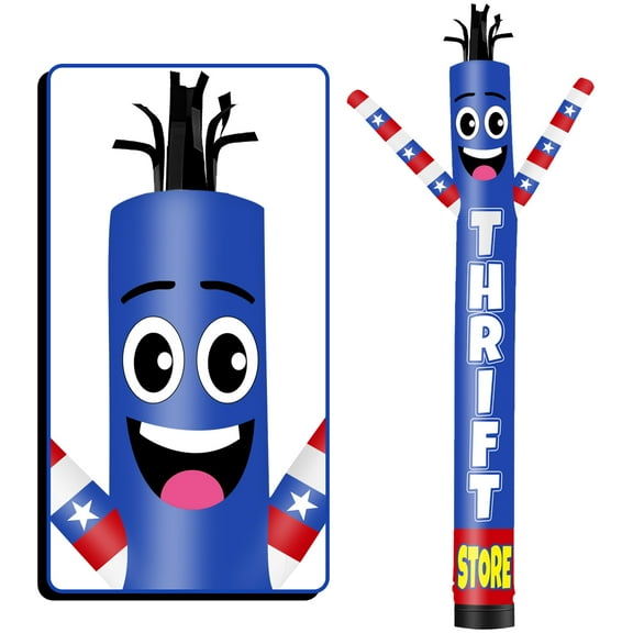 Thrift Store Inflatable Tube Man Wacky Wavy Dancing Guy for Outdoor Decoration Advertising Business Promotion (Blower Not Included)