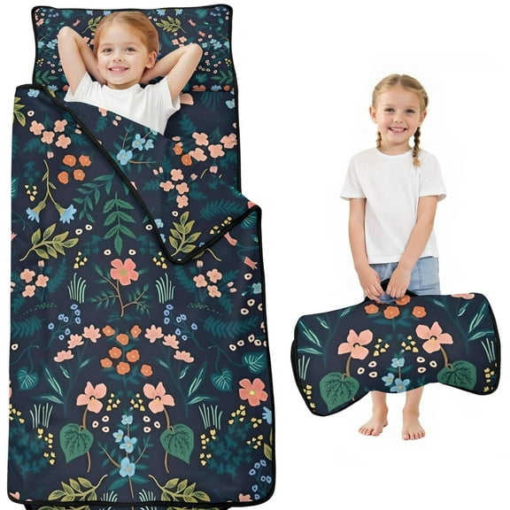 Pioneer Flower Floral Print Pattern Toddler Nap Mats for Kids Preschool,Sleeping Mat Bag or Kids,Toddler Sleeping Bag,Toddler Nap Mat or Daycare
