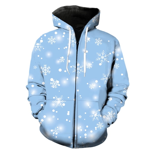 Sudadera con capucha y cremallera para hombre, diseño de copos de nieve de invierno, moda de gran tamaño, genial, gran oferta 2024, chaquetas con capucha, ropa de calle informal Harajuku