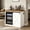 White, variant on JassmiPkwy Home Grooved Wine Cabinet, Coffee Bar with Fridge Space, Fridge Cabinet Rack for Dorm, Kitchen, and Office-Black