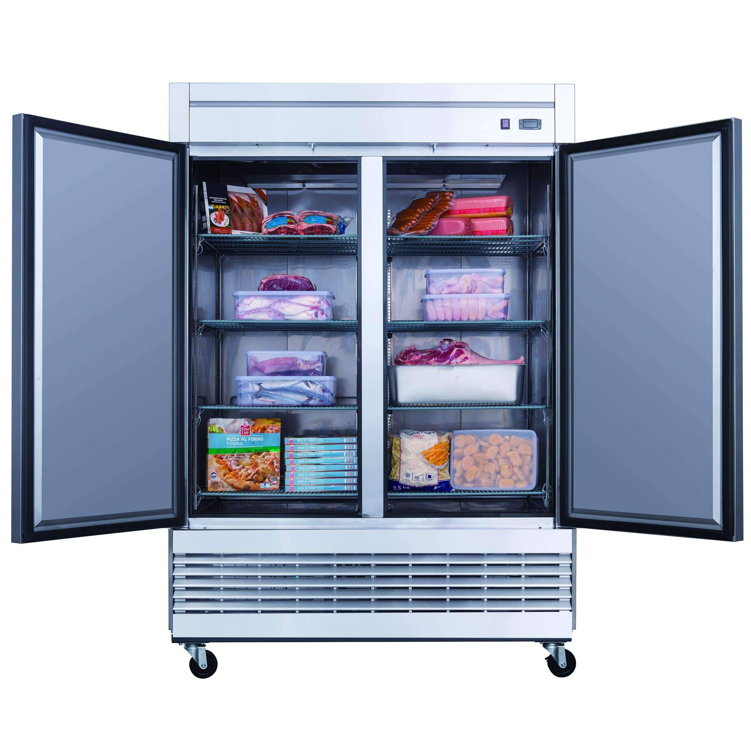 D55F 2-Door Commercial Freezer in Stainless Steel