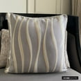 thumbnail image 3 of The HomeCentric Pillow Case With Zipper, Decorative Gray Pillow Covers, Pack of 2, 14x14 inch (35x35 cm) Jacquard Silk Lines Throw Pillow Covers, Abstract Pattern Modern Style Easter - Sway With Me, 3 of 10