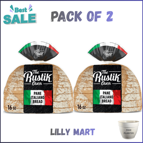 The Rustik Oven Pane Italiano Bread, 16 oz, Italian Italian Bread, Bag pack of 2