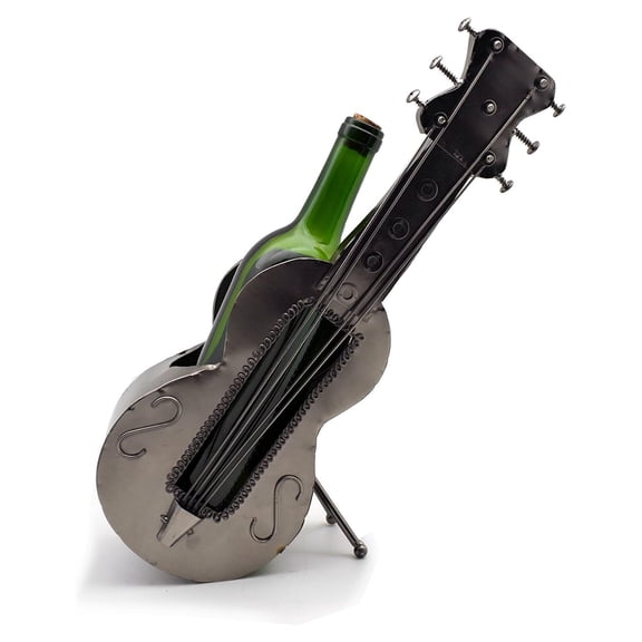 Guitar Metal Wine Bottle Holder, Charcoal