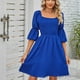 thumbnail image 1 of Vestidos Casuales Vestido de mujer de una línea sin espalda cuello cuadrado vestido de verano para cóctel (azul XXL) Cgtredaw para Mujer Azul T M, 1 of 7