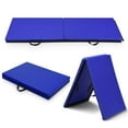 thumbnail image 3 of Patiojoy 6'x 2' Foldable Gymnastics Mat Flippable Two Panel Thick Cushion for Gym Fitness Blue, 3 of 9