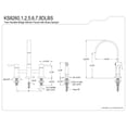 thumbnail image 5 of Kingston Brass KS8261DLBS Concord Two-Handle 4-Hole Deck Mount Bridge Kitchen Faucet with Brass Side Sprayer in Polished Chrome, 5 of 8
