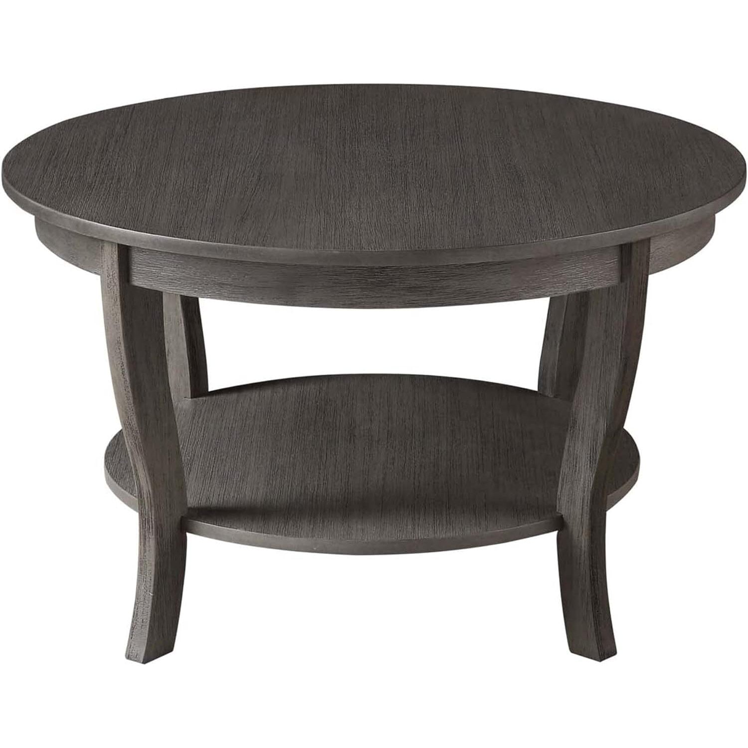 Convenience Concepts American Heritage Round Coffee Table 30" in Dark Gray Wood