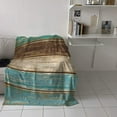 thumbnail image 4 of Retro Rustic Wood Texture Super Soft Throw Blankets Teal Green Brown Fluffy Fuzzy Flannel Bed Blanket Decorative for Home Sofa Couch Chair Living Bedroom (50x60 Inch), 4 of 6