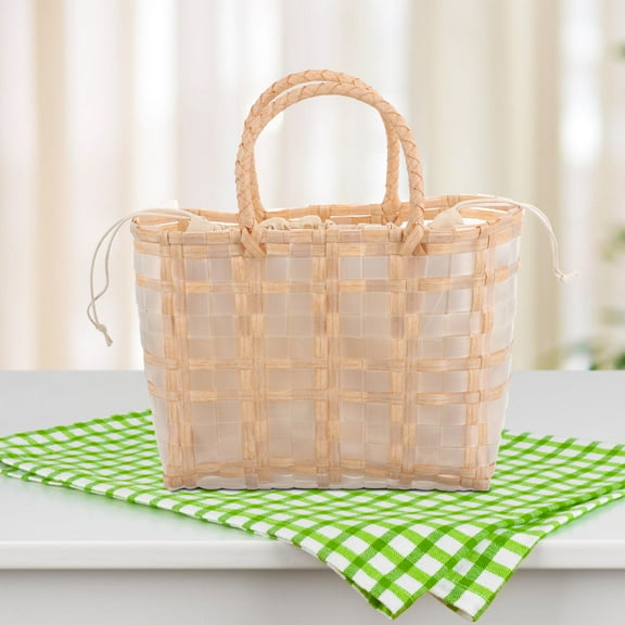 PTOOTP Straw Handbags for Women Beige Fabric 1Pack