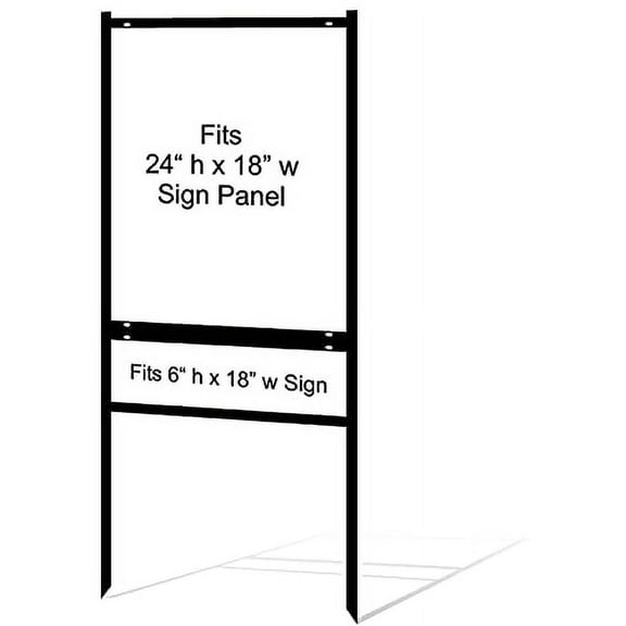justsignframes Real Estate Yard Sign Stake Metal H Frame (3 Pack) - 24" x 18"
