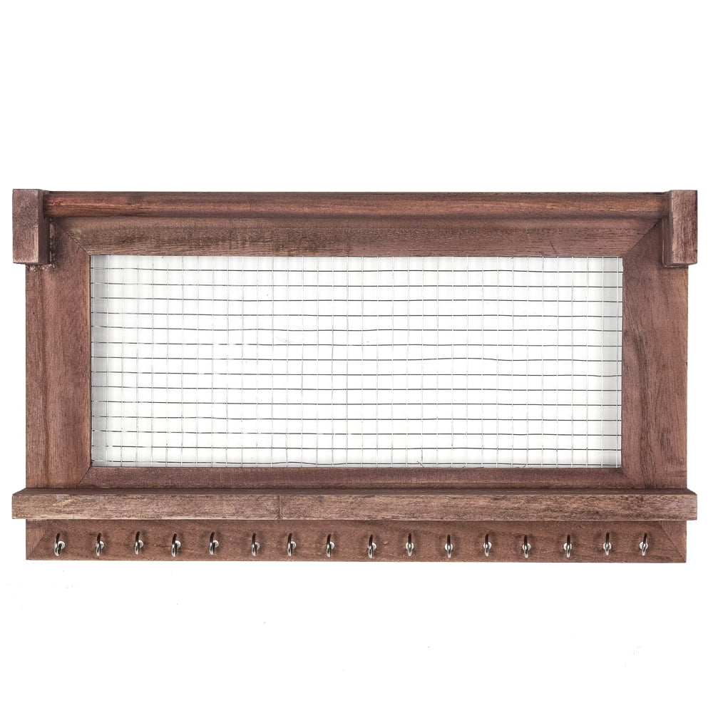 Kepooman Wall Mounted Paulownia Wood Jewelry Holder with Removable Bracelet Rod, Rustic Jewelry Organizer Jewelry Stand for Earrings Necklaces, Brown Kepooman Wall Mounted Paulownia Wood Jewelry Holder with Removable Bracelet Rod, Rustic Jewelry Organizer Jewelry Stand for Earrings Necklaces, Brown