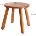 thumbnail image 3 of Round Solid Wooden Step Stool， Garden Stool，11.8''H,Plant Stool ，Wood Legs Detachable for Plant Stand, Kitchen, Bathroom，Bedroom，Livingroom (Walnut, 11.8inch), 3 of 7