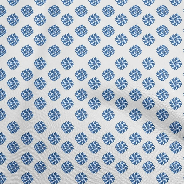 oneOone Cotton Poplin Medium Blue Fabric Block Sewing Craft Projects Fabric Prints By Yard 42 Inch Wide-RK