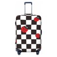 thumbnail image 2 of Goofa Ladybugs Of Black And White Checkers Pattern Luggage Covers For Suitcase,Suitcase Cover Protector Fit 18-32 Inch Luggage-Large, 2 of 9