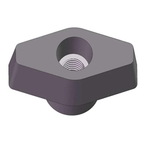 T Knob, 10-24 Thread Size, 1/3"L, Thru Tap, Steel