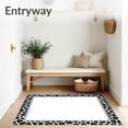 thumbnail image 3 of ODIKA 6'x9' Machine Washable Non-Slip Area Rug, Savanna Journey Predator Motif Bordered Elegant Accent High Traffic Rug with Pad, Black, 667470, 3 of 8