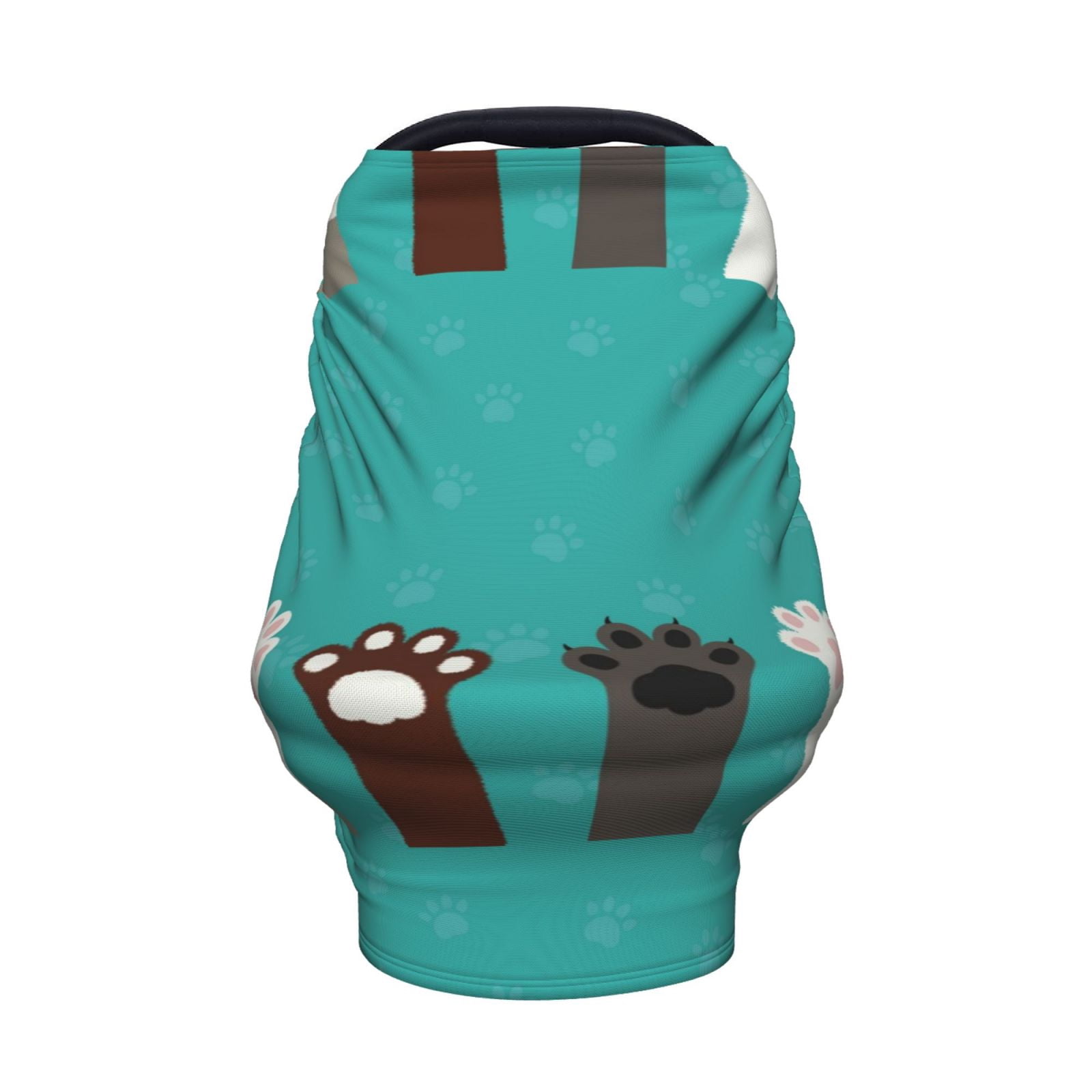 Fotbe Cute Cat Paw And Dog Pattern Car Seat Covers for Babies, Nursing Breastfeeding Cover Infant Carseat Canopy, Soft Stretchy Carrier Cover