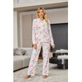 thumbnail image 2 of RH Pajamas Women Printed Sleepwear Button Down Lounge Soft Summer Pjs Long Set S-XXL RHW4042-A-M, 2 of 9