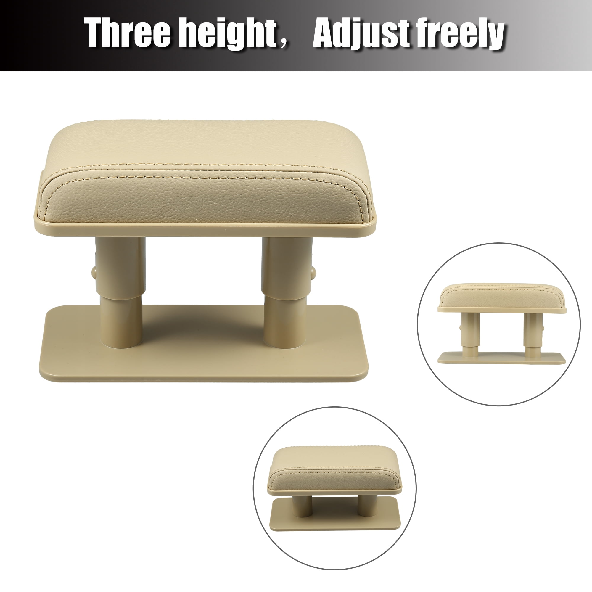 Unique Bargains Universal Car Armrest Adjustable Height Left Elbow Support Pad Beige