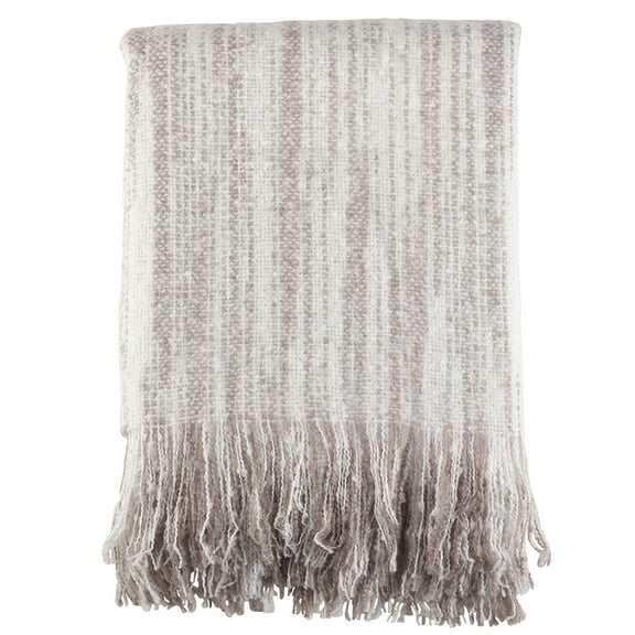 Fennco Styles Faux Mohair Shabby Chic Throw Blanket - 50"x60" (Natural)