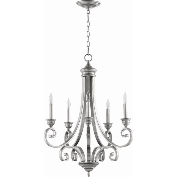 Quorum Lighting Bryant 5-Light Chandelier, Classic Nickel