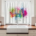 thumbnail image 2 of Ambesonne Chicago Skyline Kitchen Curtains, City and Color Spot, 55"x39", Multicolor, 2 of 3