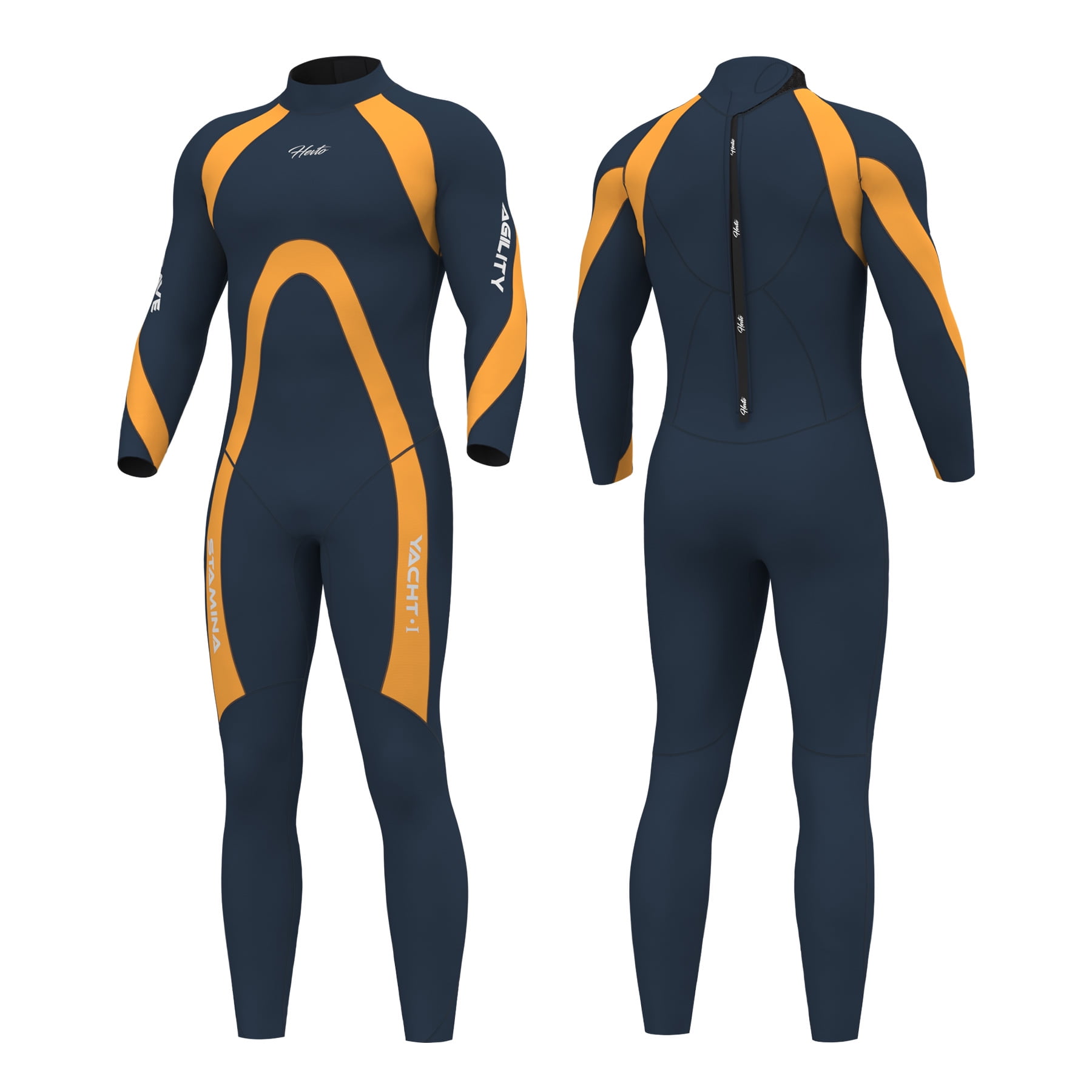 Hevto Wetsuits Men 3mm Neoprene Full Diving Suits Surfing Swimming Long