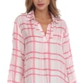 thumbnail image 2 of Raviya Women's Plaid Swim Cover Up Tunic Swimsuit Pink Size Large, 2 of 3