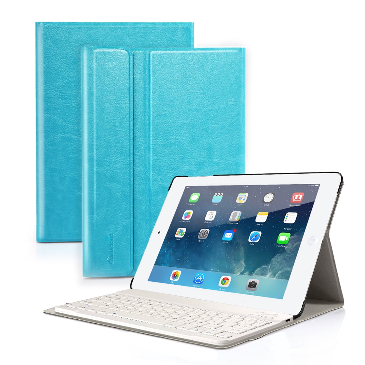 iPad Air2/iPad 6 Bluetooth Keyboard Folding PU Leather Smart Case Stand