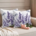 thumbnail image 6 of 2 Pack Outdoor Waterproof Throw Pillow Covers,Farm Purple Flowers Lavender Decorative Square Patio Pillowcases for Chair Couch Sofa 16x16in, 6 of 9