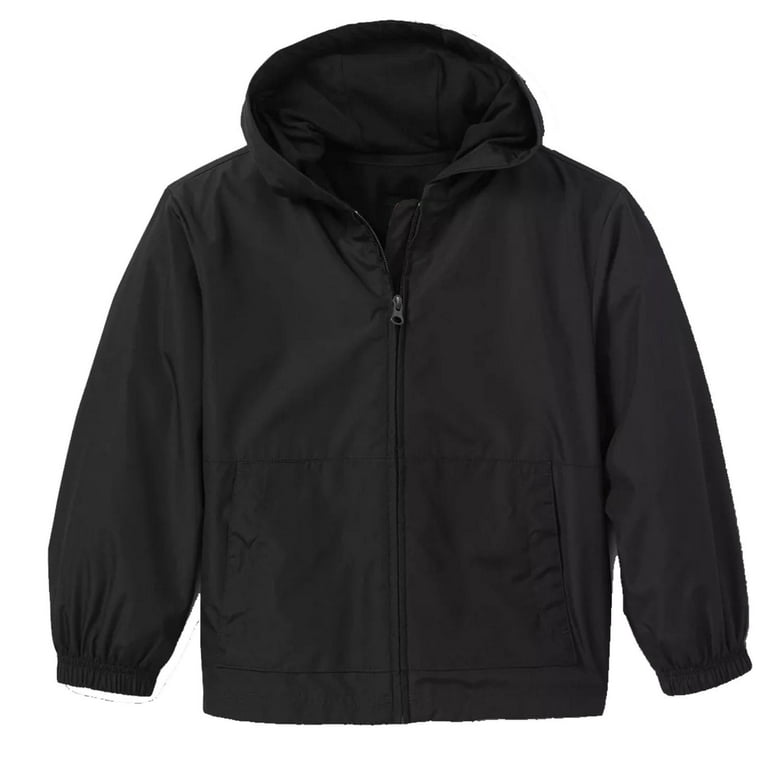Boy's Fleece Lined Windbreaker Jacket W/ Hood (XS-XL) - Walmart.com