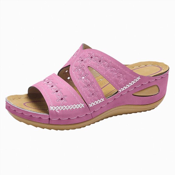 OYXSER Womens Sandals Dressy Sandal Open Toe Soft Leather Sandal Comfortable Walking Casual Slip on Summer Sandals, Size 8